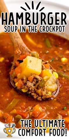 This hearty Hamburger Soup Crockpot recipe is packed with flavorful beef, veggies, and a rich broth for a comforting meal. Perfect for busy weeknights, it’s easy to prepare and will quickly become a family favorite! #HamburgerSoup #CrockpotRecipes #SoupRecipe #SlowCookerMeals #ComfortFood #EasySoup #CrockpotSoup #HeartySoup #GroundBeefRecipe #OnePotMeal #FamilyDinner #DinnerInspiration #HealthySoup #SoupLovers #CozyMeals #WinterRecipes #SimpleMeals #QuickDinner #WeeknightDinner #CrockpotCooking #HomemadeSoup Hamburger Recipes Crockpot, Recipes Using Beef Broth, Hamburger Crockpot, Hamburger Soup Crockpot, Soup With Beef Broth, Hearty Hamburger Soup, Soup Crockpot, Hamburger Stew