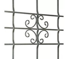 an iron fence is shown against a white background