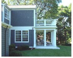 a house that is painted blue and white