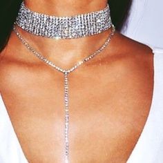 Gorgeous Bib Choker Necklace With Grade Aaa Rhinestones , Great For Any Occasion, Especially For Wedding Attire # Bride # Rehearsal # Bridesmaids # Reception. Or Just About Anything . Super Good Quality This Would Sell In A Boutique Setting For Close To A $100 . So Stunning In Person . Layered Chokers, Super Good, Rhinestone Necklace, Wedding Attire, Good Quality, Womens Jewelry Necklace, Choker, Choker Necklace, Jewelry Necklaces