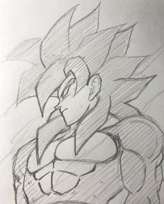 a pencil drawing of a dragon ball character