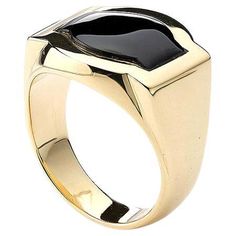 Ring in 18kt yellow gold set with one onyx Size 57 Ring Rosegold, Yellow Gold Setting, Yellow Gold Ring, Gold Set, Yellow Gold Rings, Gold Ring, Fashion Rings, Onyx, Gold Rings