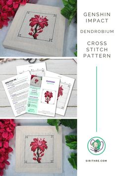 the cross stitch pattern is shown with instructions for how to sew and use it