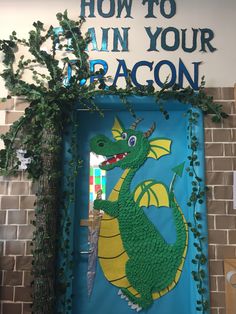 a door decorated to look like a dragon