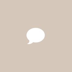 a white speech bubble on a beige background