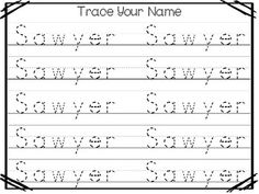 trace your name worksheet for kids to practice handwriting and writing skills with the letter s