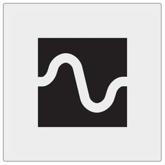 a black and white image of a wave in the middle of a rectangle shape