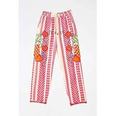 Brand New Without Tag Color: Pink Size: Small Inseam: 28" Waist:15" Across (Stretchy) Hip:21" Across Length: 39" Hem:8" Across You Just Found Your Next Staple For Seasons Ahead! The Jacquard Embroidered Cropped Pants Have Everything You Need To Spread Joy Everywhere. You Can Adjust The Waistline To Your Liking With Ties And Wow-Beaded Tassels, And The Embroidered Work Is Something To Drop Some Jaws All Around. Oh, And We Don't Need To Say It's The Perfect Match For Your Jacquard Embroidered Kimo Pink Printed Pants For Vacation, Pink Cotton Pants For Vacation, Spring Pink Pants With Floral Embroidery, Pink Floral Embroidered Pants For Spring, Pink Embroidered Cotton Bottoms, Embroidered Pink Cotton Bottoms, Embroidered Cotton Pink Bottoms, Tassel Embroidery, Embroidered Kimono