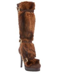 Fendi Heels, Trending Womens Shoes, Brown Knee High Boots, Trending Boots, Fabulous Shoes, Fur Boots, Cool Boots, Pretty Shoes, Stylish Shoes