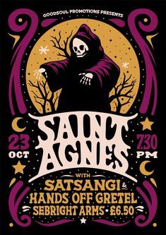 Ian Jepson, Saint Agnes, Gfx Design, Gig Poster, Soyut Sanat Tabloları, Halloween Illustration, Halloween Poster, Music Posters, Halloween Designs