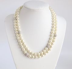 This large pearl necklace is made of genuine pearls. It's a classic piece that will add a touch of elegance to any outfit. The pearls are a creamy white color and have a beautiful luster. The necklace is long enough to wear with a variety of necklines, and the clasp is secure so you won't have to worry about losing it. Large Pearl Necklace, Tennis Bracelet, Creamy White, Christmas Sale, Cream White, White Color, Pearl Necklace, Women Jewelry, Cream