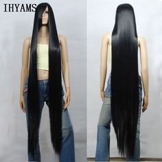 Enma Ai 60cm -200cm Black Long Straight Synthetic Full Bangs Hair Cosplay Wigs For Party Halloween Oblique Bangs, Black Cosplay Wig, Black Cosplay, Full Bangs, Bangs Wig, Wig Party, Curly Hair Wig, Black Wig, Short Pixie Haircuts