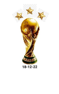 the world cup trophy is shown with five stars above it and below it are three gold stars