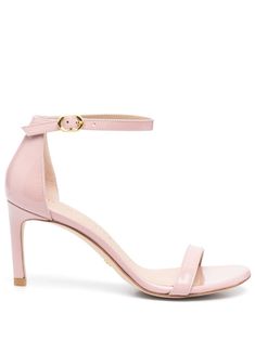 light pink calf leather patent finish branded insole single toe strap round open toe buckle-fastening ankle strap 85mm high stiletto heel Blush Ankle Strap Heels With 4-inch Heel, Blush Heels With Ankle Strap And Heel Strap, Blush Heels With Ankle And Heel Straps, Blush Leather High Heel Shoes, Blush High Heel Leather Shoes, Blush Leather High Heels, Blush Open Toe Formal Sandals, Blush Leather Ankle Strap Heels, Classic Pink Open Toe Sandals