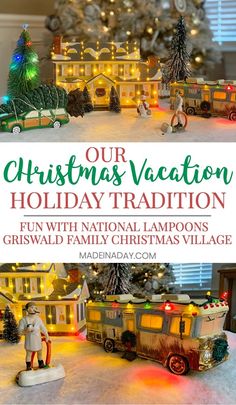 a christmas vacation with holiday decorations and lights