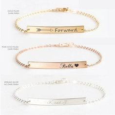 Personalized Bracelet • Engraved Bracelets • Friendship Bracelet • Rose Gold Bar Bracelet • Coordina Customized Elegant Jewelry For Friendship, Elegant Name Bracelets With Rectangular Shape, Elegant Engraved Beaded Bracelets As Gift, Elegant Rectangular Bracelets With Name Detail, Elegant Rectangular Name Bracelets, Personalized Rectangular Jewelry For Friendship, Elegant Engraved Jewelry For Friendship, Elegant Nameplate Jewelry For Friendship, Elegant Friendship Nameplate Jewelry