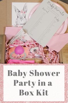 Party In A Box Business, Long Distance Baby Shower Ideas, Diy Party Boxes, Baby Kiwi, Virtual Baby Shower Ideas, Baby Shower Images, Virtual Baby Shower Games, Baby Shower Box, Online Baby Shower