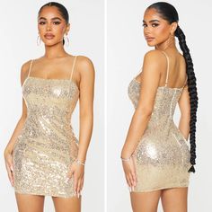 Size 6 New With Tags! Sold Out Style Gold Mini Sequin Dress For Summer, Gold Sequin Mini Dress For Summer, Chic Gold Mini Dress For Prom, Gold Mini Length Prom Dresses, Chic Gold Mini Sequin Dress, Gold Mini Sequin Dress For Date Night, Gold Mini-length Summer Dress, Dressy Gold Mini Length Dress, Gold Dressy Summer Dress