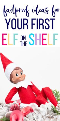 an elf is sitting on the ground with text overlay