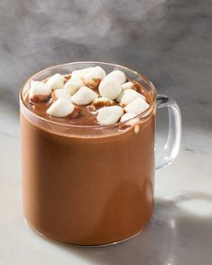 a hot chocolate drink with marshmallows in it