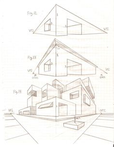 the diagram shows how to draw a house