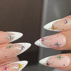 Artistic Nail Art Designs, 21st Bday Nail Ideas, Nails With Fireworks, Firework Nails Design, Fireworks Nails Design, New Orleans Nails, Fireworks Nails, College Nails, Firework Nail Art