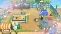 an animal themed playground with lots of toys