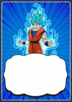 a dragon ball card with an empty sign in the middle and blue rays behind it