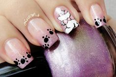 Marie Aristocat Nails, Aristocats Nail Art, Marie Aristocats Nails, Marie Nails Disney, Aristocats Nails, Disney Aristocats, Cat Nail Art