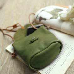 #leather #bucket #cowhide #phonebag Green Satchel Phone Bag With Cell Phone Pocket, Green Portable Phone Bag For Daily Use, Portable Green Leather Shoulder Bag, Vintage Green Mobile Phone Bag, Green Pouch Phone Bag As Gift, Green Pouch Phone Bag For Everyday Use, Vintage Leather Phone Bag For Everyday, Green Pouch Phone Bag For Gift, Vintage Leather Phone Bag With Cell Phone Pocket