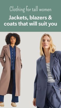 Tall women can wear almost all types of jackets, coats and blazers, as long as your chosen item of clothing fits you well. Therefore, make sure that the sleeves are long enough and the waist is not too high or too low. The following outfits look particularly good on tall women! Women Jackets, Types Of Jackets