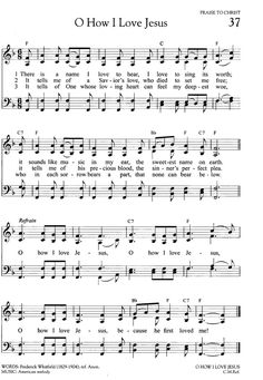 sheet music with the words o how i love jesus