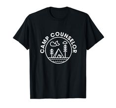 a black t - shirt with the camp county logo in white on it's chest