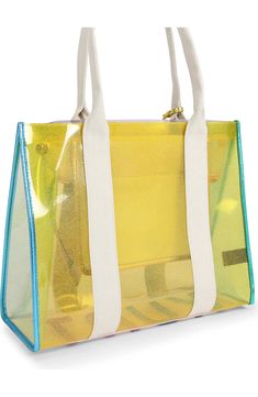 Kurt Geiger London Southbank Clear Vinyl Tote | Nordstrom Shopping Tote Shoulder Bag With Mesh Lining, Modern Clear Tote Shoulder Bag, On-the-go Clear Tote Shoulder Bag, Clear Tote Shoulder Bag With Removable Pouch, Clear Tote Bag For On-the-go, Everyday Mesh Lining Tote Bag, Everyday Tote Bag With Mesh Lining, Clear Tote Shoulder Bag, Clear Tote Shoulder Bag For Shopping