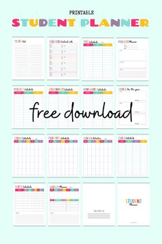 the free printable student planner is perfect for students to use on their own schedule