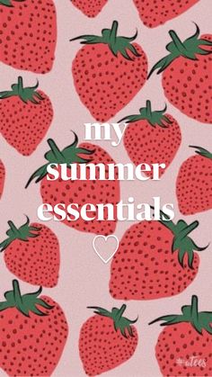 a pink background with lots of strawberries on it