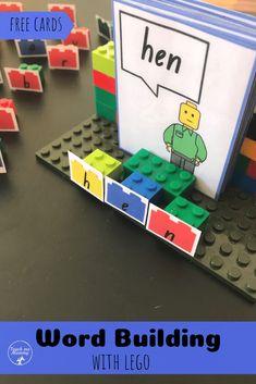 the word building with legos is an easy way to teach children how to read and write