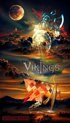 the cover for viking's by nordicroots, featuring an image of a ship with