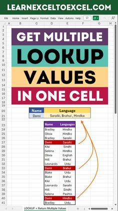 the text reads get multiple lookup value in one cell