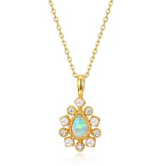 Teardrop Opal  With Pearl Pendant Elegant Opal Necklace With Pearl Pendant, Elegant Teardrop Opal Necklaces, Elegant Teardrop Opal Necklace, Ring And Necklace Set, Opal Jewelry Set, Metal Jewelry Making, Replica Jewelry, Titanium Bracelet, Alloy Earrings