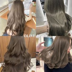 #hair #haircolor #hairinspiration #hairstyles #olivebeige Olive Ash Hair Color, Olive Beige Hair, Olive Color Hair, Olive Beige Hair Color, Olive Hair Colour, Beige Hair Color, Olive Hair, Ash Hair Color