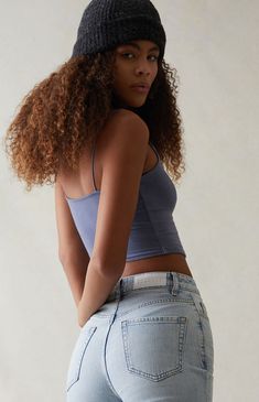 Experience unbeatable comfort and effortless style with PacSun's Stretch Light Blue '90s Boyfriend Jeans. Your fave silhouette gets updated with stretch fabrication for added comfort and features a high-waisted design, a loose baggy fit through the leg, and a longer stacked inseam.

Learn more about PacSun eco items Fitted Casual Denim Blue Tank Top, Comfortable Fitted Tank Top For Summer, Fitted 90s Style Tank Top For Spring, Casual Seamless Bottoms With Medium Support, 90s Style Stretch Tank Top For Spring, Blue Medium Support Tank Top, Trendy Washed Blue Tank Top For Spring, Fitted Washed Blue Tank Top For Summer, Fitted Washed Blue Cotton Tank Top