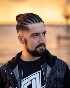 French Braids Men, Box Braids Men, Trending Hairstyles For Men, Braids With Fade, Braid Styles For Men, Braids Men, Man Bun Hairstyles, Cornrow Hairstyles For Men