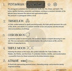 an old parchment paper with instructions on how to use the pentagram and pentagramge