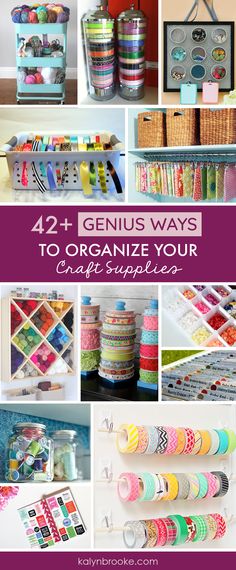 the top ten genius ways to organize your craft supplies in this postcard collage