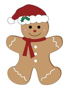 a gingerbread man with a santa hat and candy cane stock photo - 958972