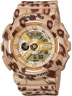 From the casual watch BABY-G for women with an impact-resistant structure, the “Leopard Series” with a leopard pattern on the whole body appears. Women Wrist Watch, G Shock, Sport Watches, Casio Watch, Luxury Watch, Chronograph Watch