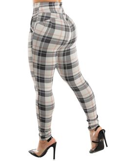 PRICES MAY VARY. SIZE NOTICE: These womens high waisted butt lifting plaid skinny pants come in JUNIOR SIZING. For reference, model in pictures is wearing size Small. For the best butt lifting plaid skinny pants fit, use size chart provided in images. Keep in mind these are STRETCHY butt lifting skinny pants for women and meant to fit tight but with easy movement, similar to jeggings. PREMIUM QUALITY MATERIALS: These stretchy high waist butt lifting plaid skinny pants for women are made with sup Trendy Fitted Plaid Bottoms, High Waist Stretch Plaid Bottoms, Trendy Non-stretch Plaid Bottoms, Trendy High Waist Plaid Bottoms, Trendy Fitted Plaid Pants, Plaid Stretch Trousers, High Waist Fitted Plaid Bottoms, High Waist Plaid Fitted Bottoms, Plaid High Waist Fitted Bottoms