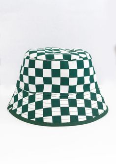 Green Checkered Casual Summer Golf Hat, Casual Hats With Uv Protection For Picnic, Trendy Green Sun Hat With Curved Brim, Summer Golf Hat With Curved Brim, Trendy Green Bucket Hat For Vacation, Curved Brim Golf Hats For Summer, Summer Golf Hats With Curved Brim, Trendy Uv Protection Bucket Hat, Trendy Bucket Hat With Uv Protection And Curved Brim