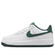 (GS) Nike Air Force 1 LV8 2 'White Dark Green' FV5948-110 Dark Green Air Force 1, Green Air Force 1, Green Air Force, Nike Airforce1, Nike Air Force 1 Lv8, Limited Edition Sneakers, Sports Sneakers, Sport Sneakers, Nike Air Force 1